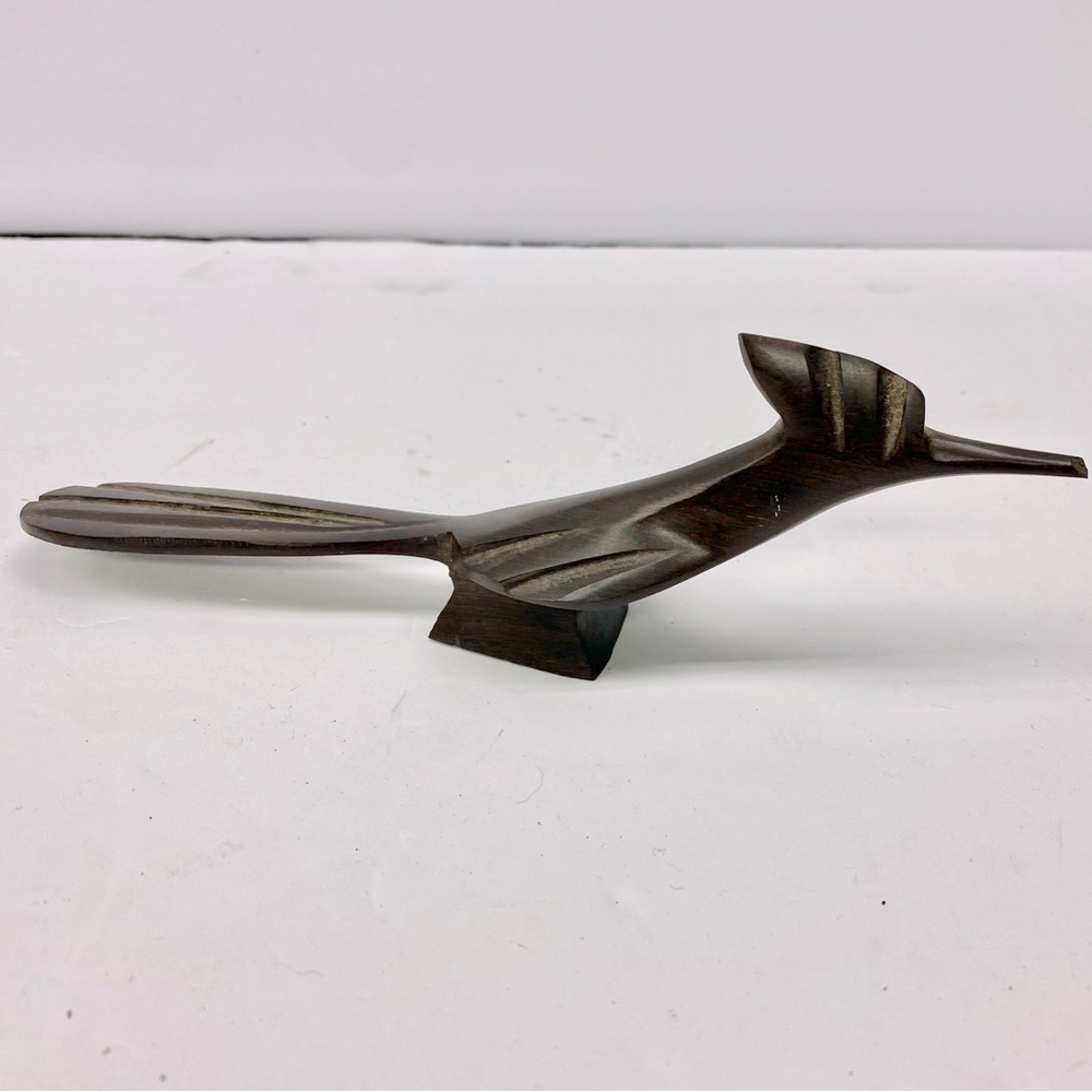 Carved Ironwood Roadrunner Bird